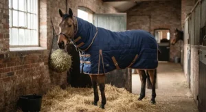 The ultimate warm stable rug fitted on a clipped horse for maximum winter comfort