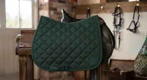 Anatomically shaped dressage saddle cloth to prevent pressure points, available for under £40.