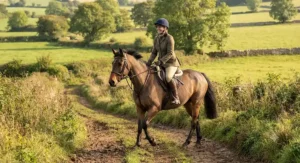 A rider enjoying a countryside hack using a budget-friendly general purpose saddle.