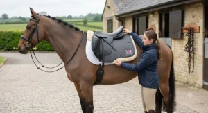 A breathable and affordable half pad suitable for everyday training and schooling in British riding schools.