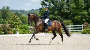 Practising advanced collected movements at home using a well-adjusted double bridle for dressage.
