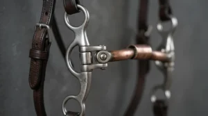 Diagrammatic view highlighting leverage differences in pelham bit vs snaffle bit designs.