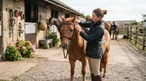Fitting a synthetic vs leather martingale on a pony for a beginner rider