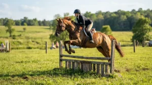 Jumping training with a synthetic vs leather martingale on a cross-country course