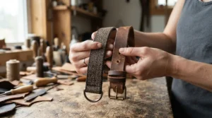 Examining nylon webbing in a synthetic vs leather martingale comparison